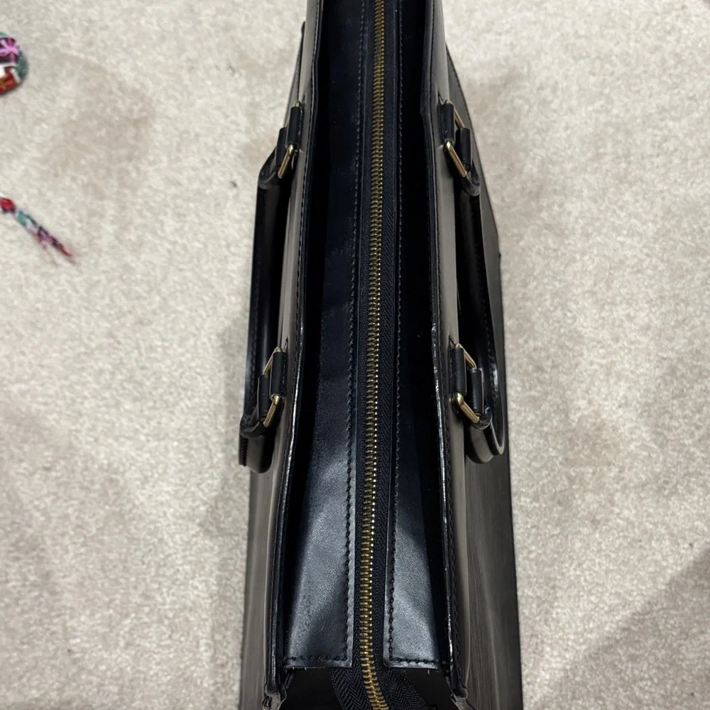 Louis Vuitton Black Epi Leather Top-Handle Briefcase with COA